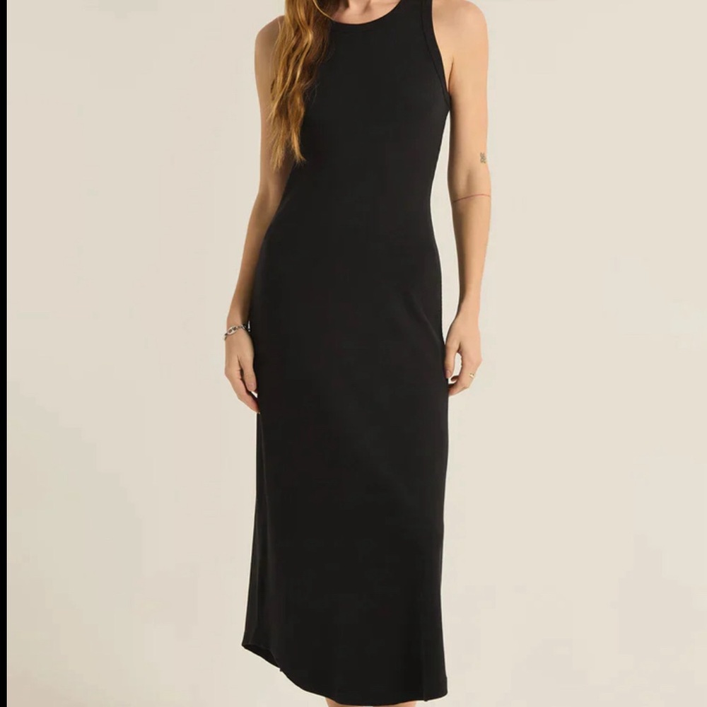 Zara Black Halter Sheath Midi Dress